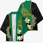Personalised PNG Enga Provins Kimono Papua New Guinea Plumeria Melanesian Pattern - Aussie Hoodie