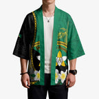 Personalised PNG Enga Provins Kimono Papua New Guinea Plumeria Melanesian Pattern - Aussie Hoodie