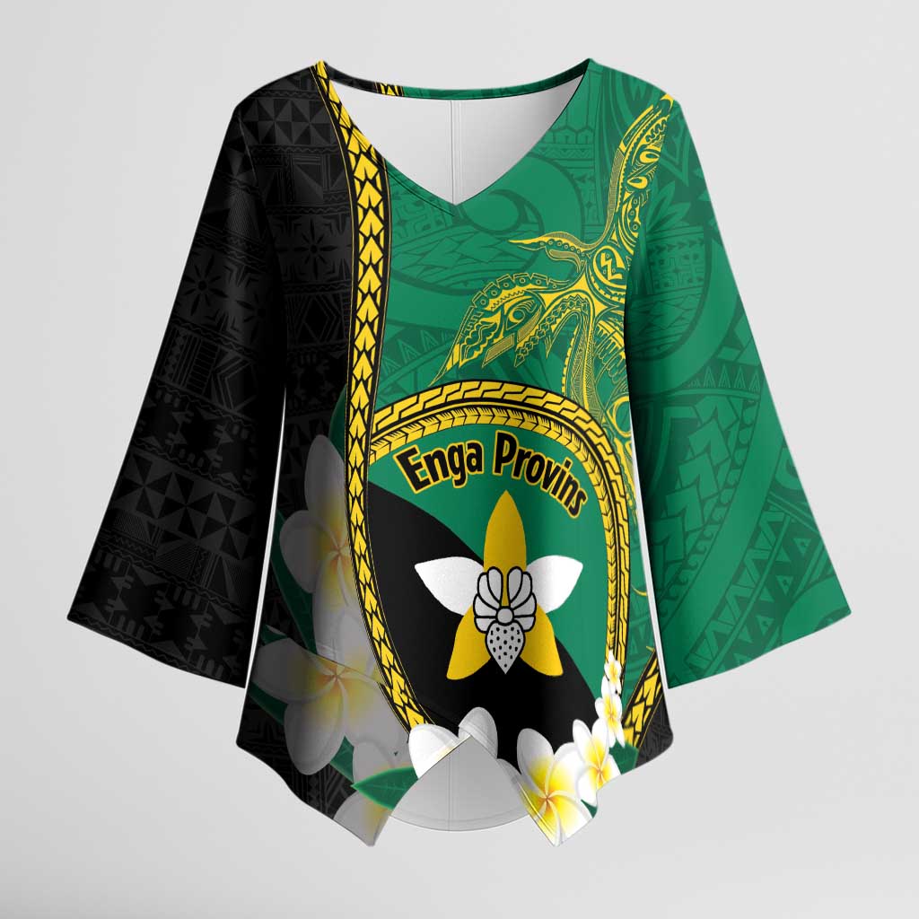 Personalised PNG Enga Provins Kimono Sleeve Blouse Papua New Guinea Plumeria Melanesian Pattern - Aussie Hoodie