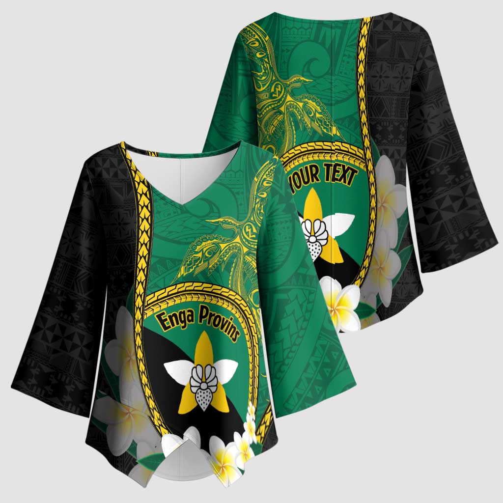 Personalised PNG Enga Provins Kimono Sleeve Blouse Papua New Guinea Plumeria Melanesian Pattern - Aussie Hoodie
