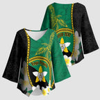 Personalised PNG Enga Provins Kimono Sleeve Blouse Papua New Guinea Plumeria Melanesian Pattern - Aussie Hoodie