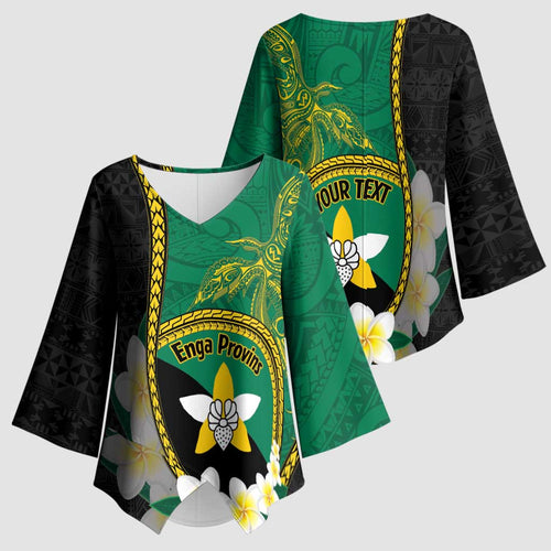 Personalised PNG Enga Provins Kimono Sleeve Blouse Papua New Guinea Plumeria Melanesian Pattern - Aussie Hoodie