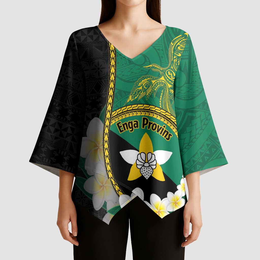 Personalised PNG Enga Provins Kimono Sleeve Blouse Papua New Guinea Plumeria Melanesian Pattern - Aussie Hoodie