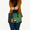 Personalised PNG Enga Provins Leather Bag Papua New Guinea Plumeria Melanesian Pattern - Aussie Hoodie