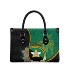 Personalised PNG Enga Provins Leather Bag Papua New Guinea Plumeria Melanesian Pattern - Aussie Hoodie
