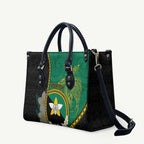 Personalised PNG Enga Provins Leather Bag Papua New Guinea Plumeria Melanesian Pattern - Aussie Hoodie