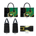 Personalised PNG Enga Provins Leather Bag Papua New Guinea Plumeria Melanesian Pattern - Aussie Hoodie