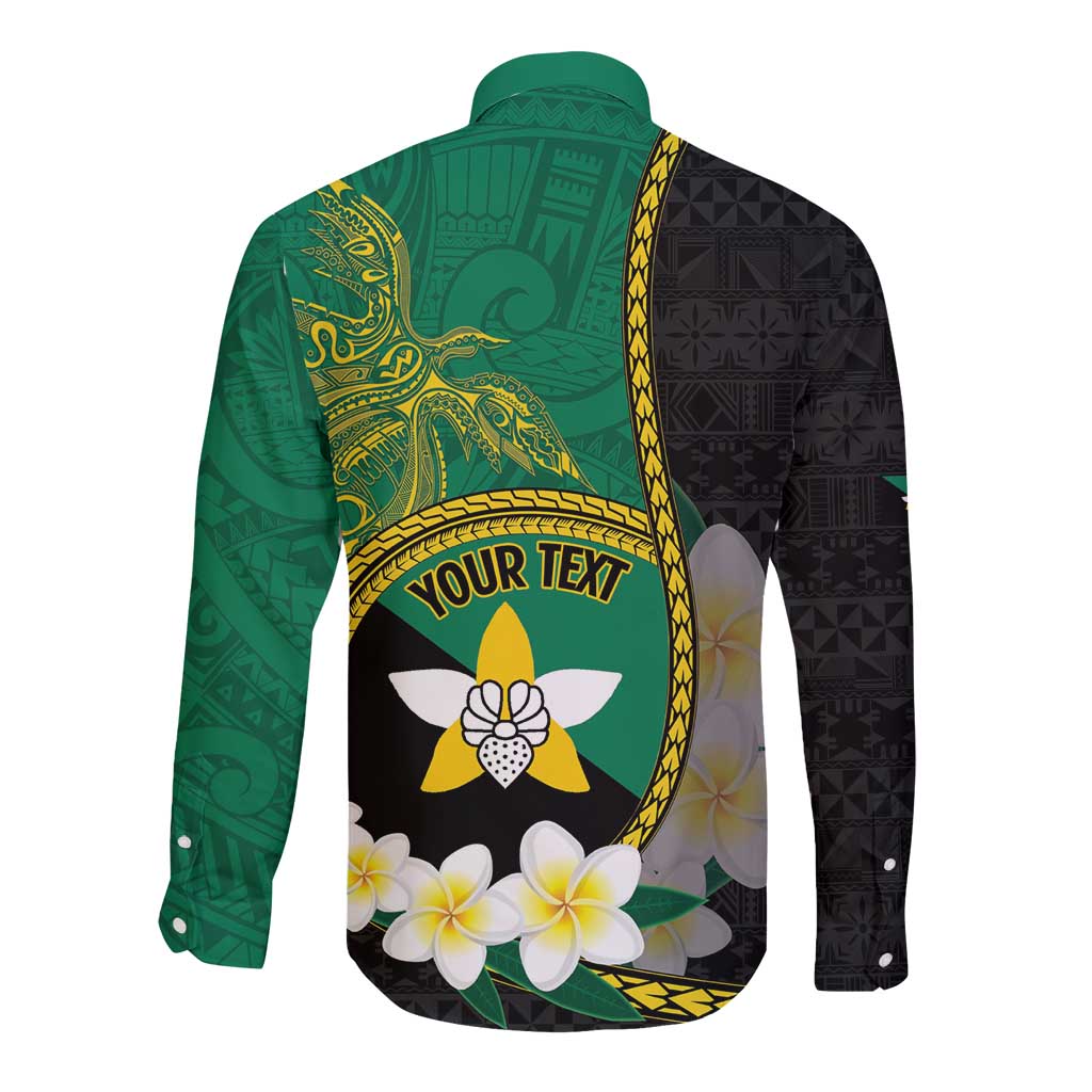 Personalised PNG Enga Provins Long Sleeve Button Shirt Papua New Guinea Plumeria Melanesian Pattern - Aussie Hoodie