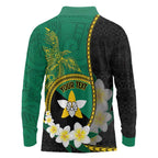 Personalised PNG Enga Provins Long Sleeve Polo Shirt Papua New Guinea Plumeria Melanesian Pattern - Aussie Hoodie