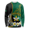 Personalised PNG Enga Provins Long Sleeve Shirt Papua New Guinea Plumeria Melanesian Pattern - Aussie Hoodie