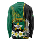 Personalised PNG Enga Provins Long Sleeve Shirt Papua New Guinea Plumeria Melanesian Pattern - Aussie Hoodie