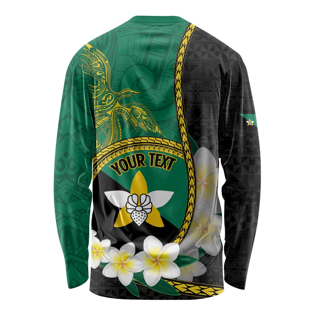Personalised PNG Enga Provins Long Sleeve Shirt Papua New Guinea Plumeria Melanesian Pattern - Aussie Hoodie