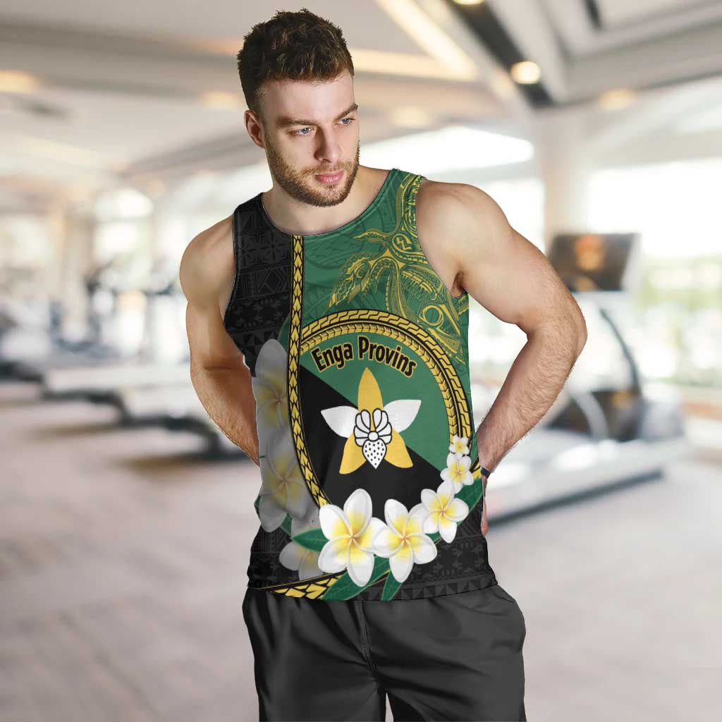 Personalised PNG Enga Provins Men Tank Top Papua New Guinea Plumeria Melanesian Pattern - Aussie Hoodie