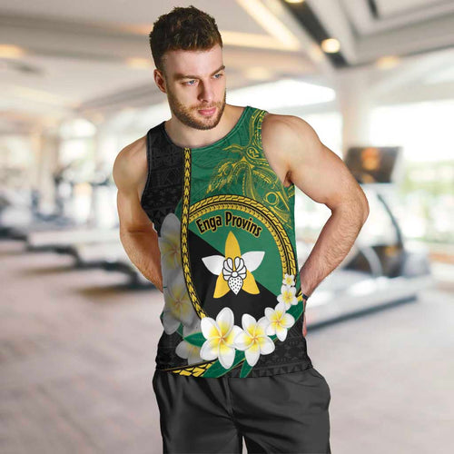 Personalised PNG Enga Provins Men Tank Top Papua New Guinea Plumeria Melanesian Pattern - Aussie Hoodie
