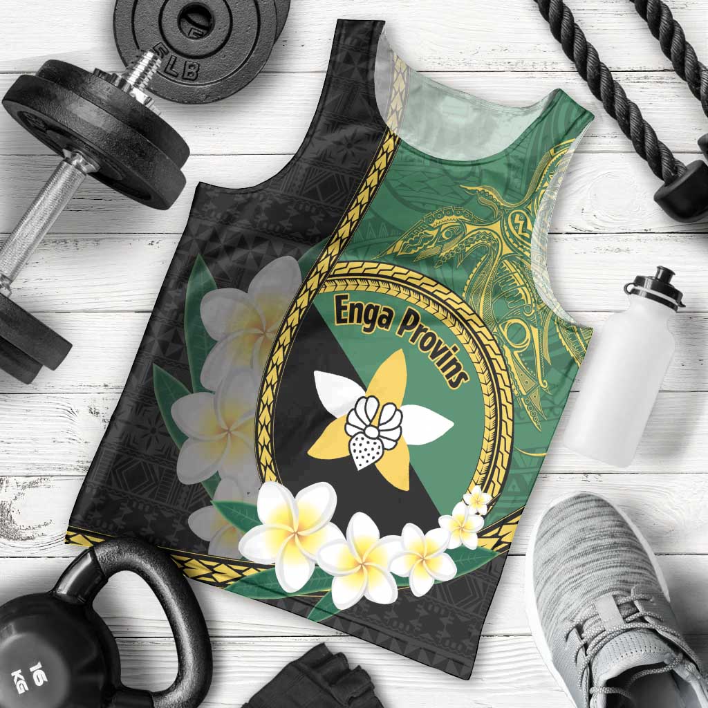 Personalised PNG Enga Provins Men Tank Top Papua New Guinea Plumeria Melanesian Pattern - Aussie Hoodie