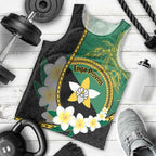 Personalised PNG Enga Provins Men Tank Top Papua New Guinea Plumeria Melanesian Pattern - Aussie Hoodie