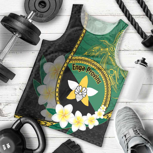Personalised PNG Enga Provins Men Tank Top Papua New Guinea Plumeria Melanesian Pattern - Aussie Hoodie