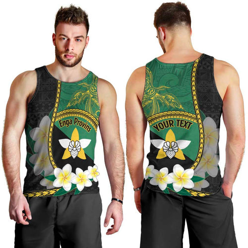 Personalised PNG Enga Provins Men Tank Top Papua New Guinea Plumeria Melanesian Pattern - Aussie Hoodie