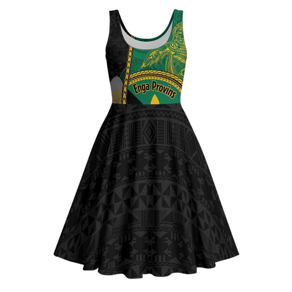 Personalised PNG Enga Provins Midi Dress Papua New Guinea Plumeria Melanesian Pattern - Aussie Hoodie