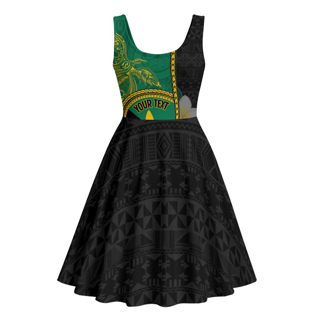 Personalised PNG Enga Provins Midi Dress Papua New Guinea Plumeria Melanesian Pattern - Aussie Hoodie