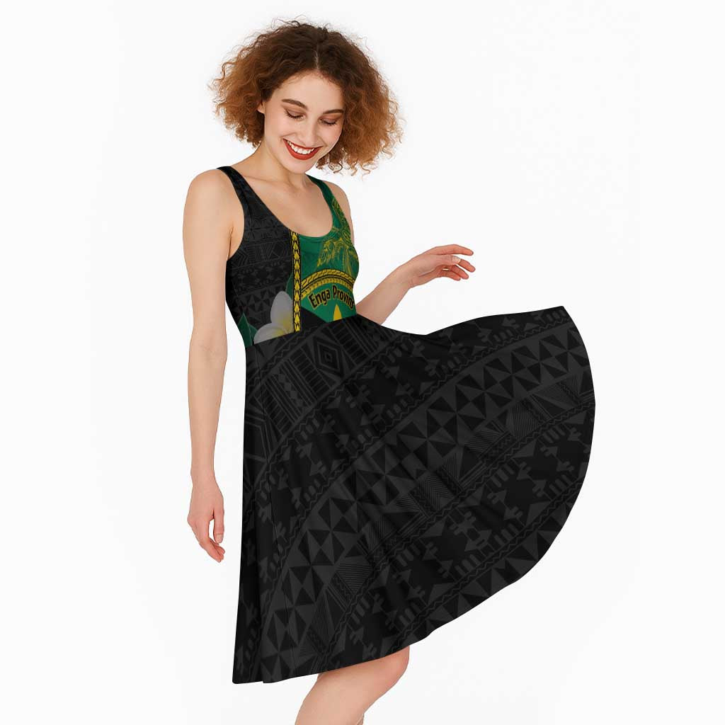 Personalised PNG Enga Provins Midi Dress Papua New Guinea Plumeria Melanesian Pattern - Aussie Hoodie
