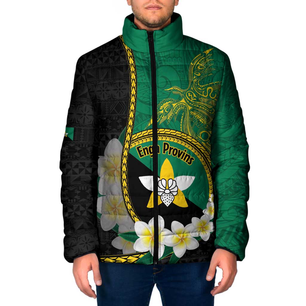 Personalised PNG Enga Provins Padded Jacket Papua New Guinea Plumeria Melanesian Pattern - Aussie Hoodie