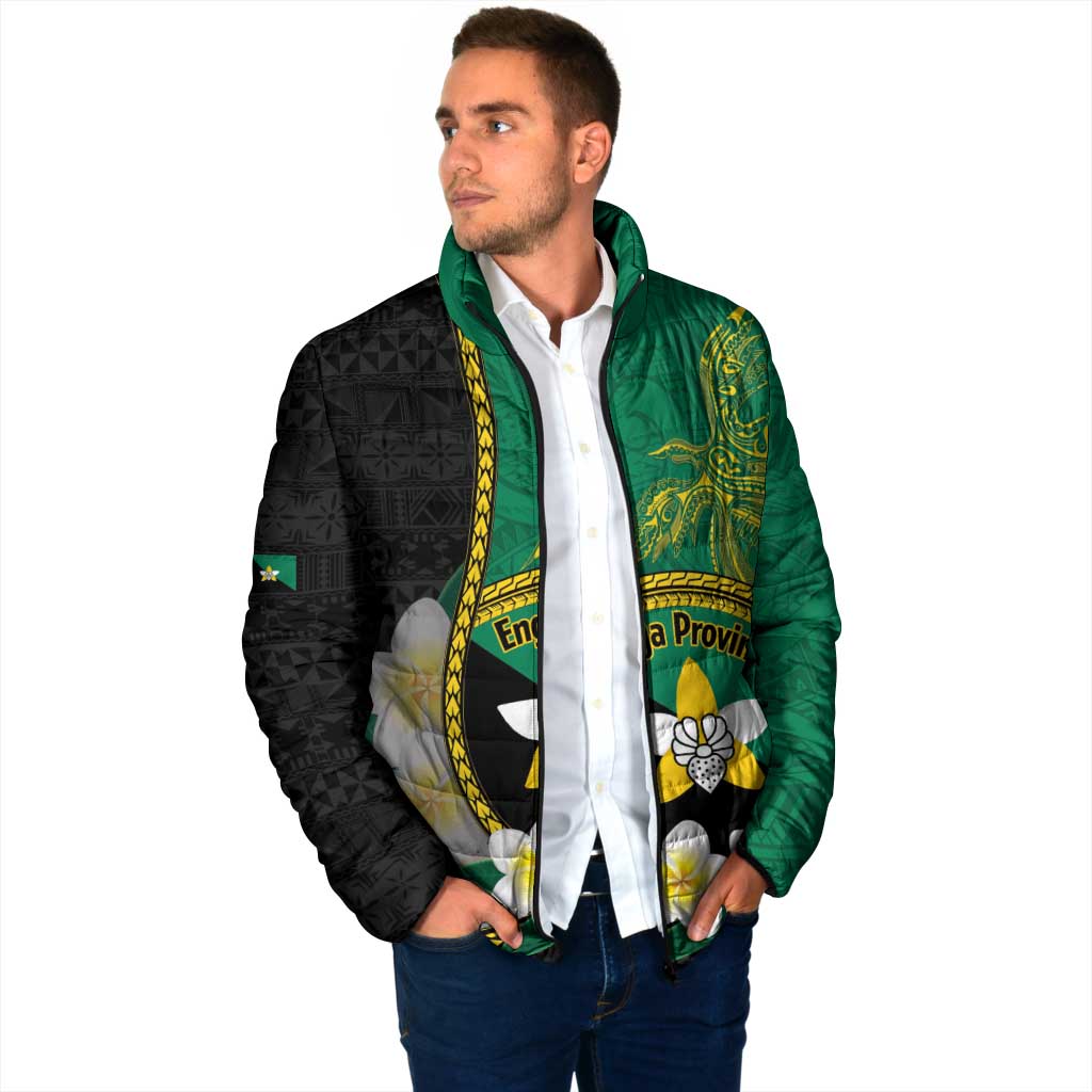 Personalised PNG Enga Provins Padded Jacket Papua New Guinea Plumeria Melanesian Pattern - Aussie Hoodie