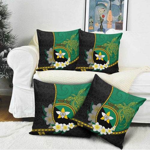 Personalised PNG Enga Provins Pillow Cover Papua New Guinea Plumeria Melanesian Pattern - Aussie Hoodie