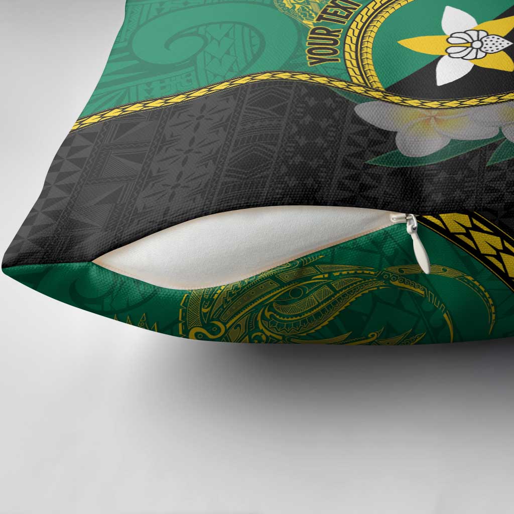 Personalised PNG Enga Provins Pillow Cover Papua New Guinea Plumeria Melanesian Pattern - Aussie Hoodie