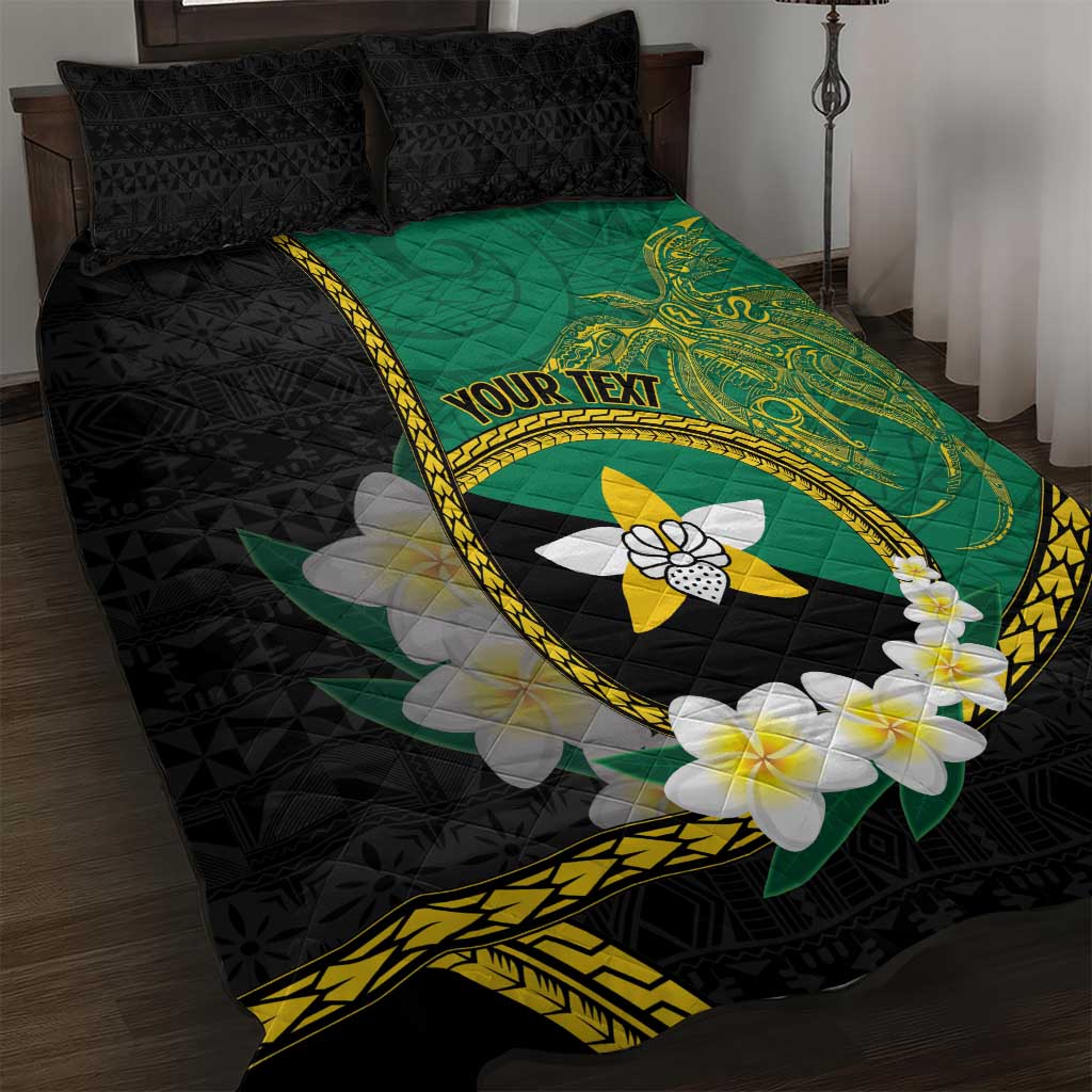 Personalised PNG Enga Provins Quilt Bed Set Papua New Guinea Plumeria Melanesian Pattern - Aussie Hoodie