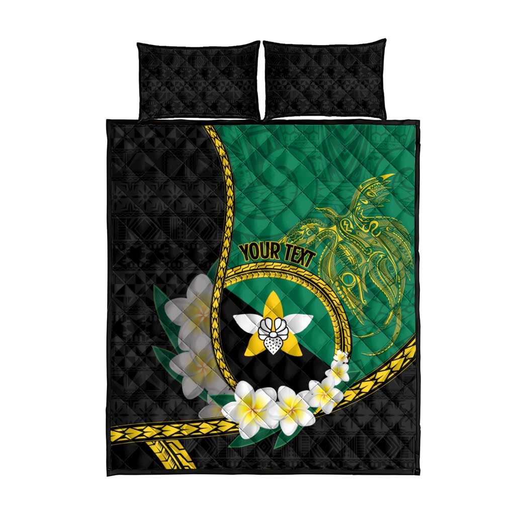 Personalised PNG Enga Provins Quilt Bed Set Papua New Guinea Plumeria Melanesian Pattern - Aussie Hoodie