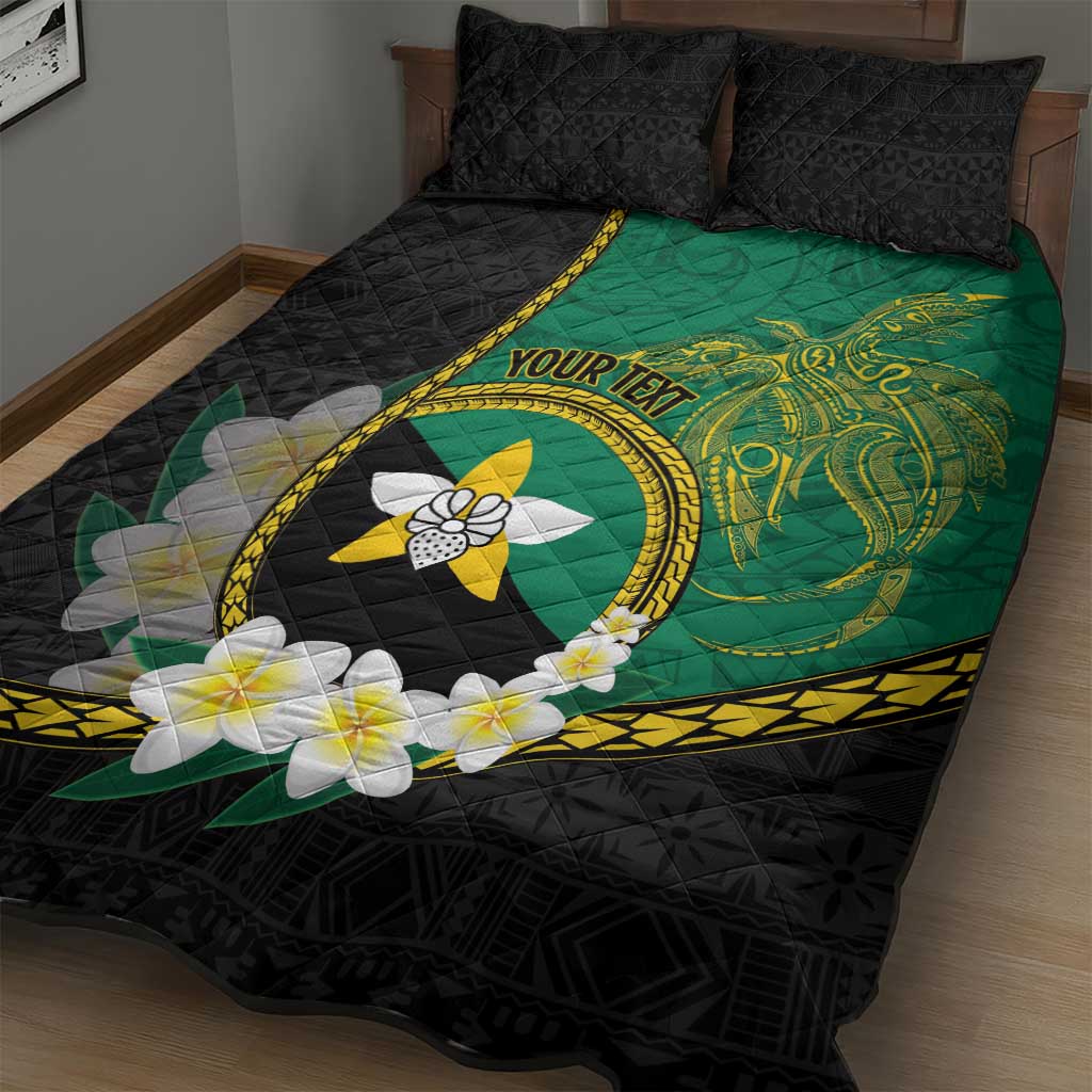 Personalised PNG Enga Provins Quilt Bed Set Papua New Guinea Plumeria Melanesian Pattern - Aussie Hoodie