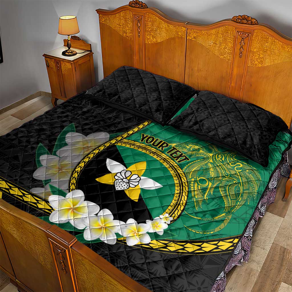 Personalised PNG Enga Provins Quilt Bed Set Papua New Guinea Plumeria Melanesian Pattern - Aussie Hoodie