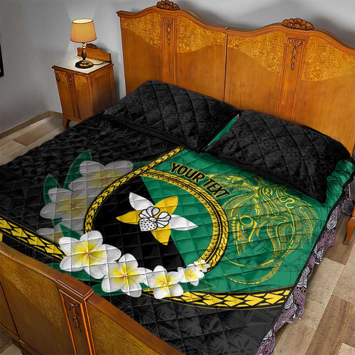 Personalised PNG Enga Provins Quilt Bed Set Papua New Guinea Plumeria Melanesian Pattern - Aussie Hoodie