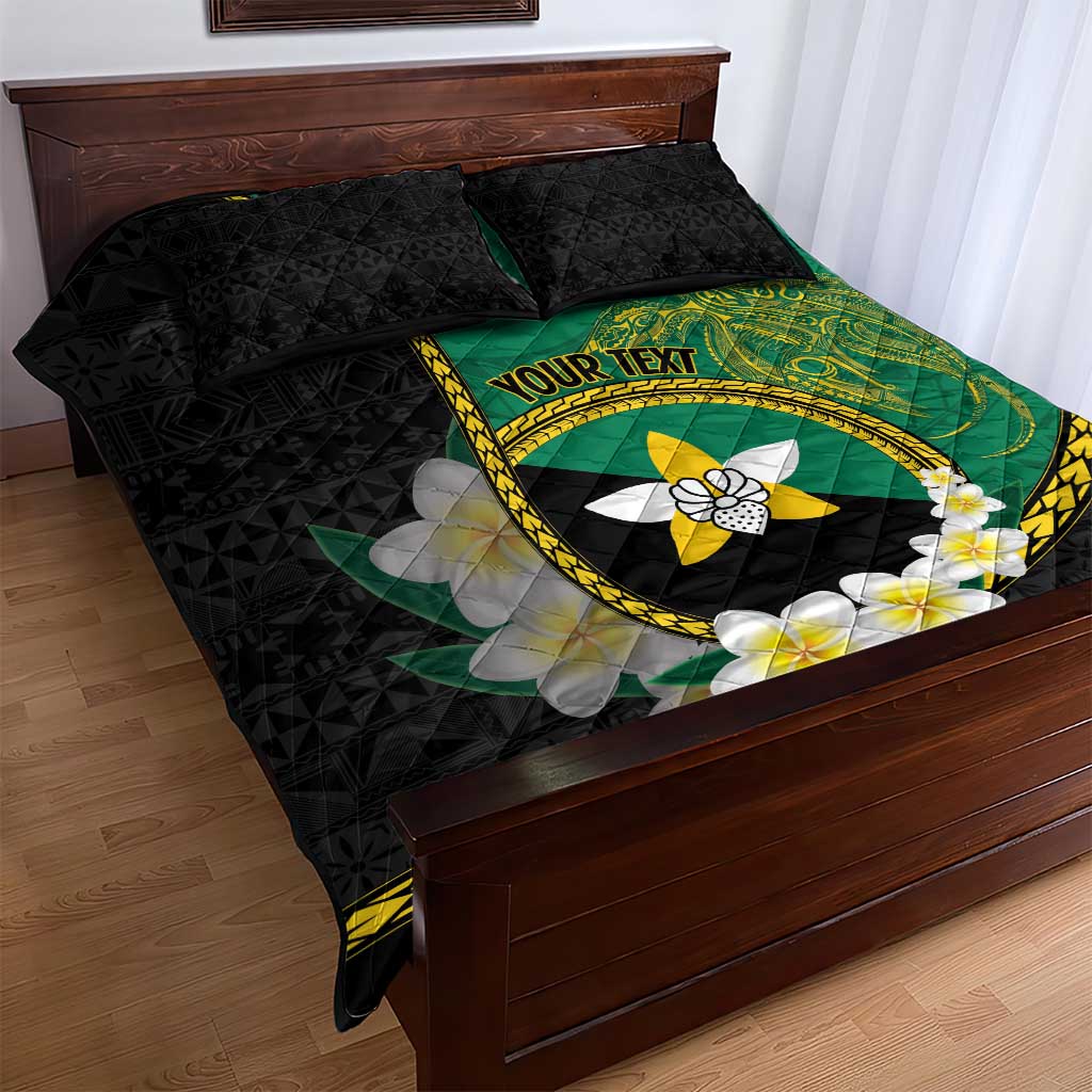 Personalised PNG Enga Provins Quilt Bed Set Papua New Guinea Plumeria Melanesian Pattern - Aussie Hoodie
