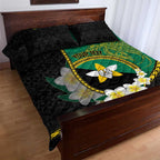Personalised PNG Enga Provins Quilt Bed Set Papua New Guinea Plumeria Melanesian Pattern - Aussie Hoodie