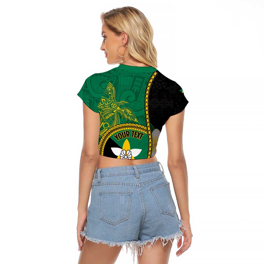 Personalised PNG Enga Provins Raglan Cropped T Shirt Papua New Guinea Plumeria Melanesian Pattern - Aussie Hoodie
