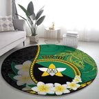 Personalised PNG Enga Provins Round Carpet Papua New Guinea Plumeria Melanesian Pattern - Aussie Hoodie