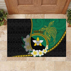 Personalised PNG Enga Provins Rubber Doormat Papua New Guinea Plumeria Melanesian Pattern - Aussie Hoodie