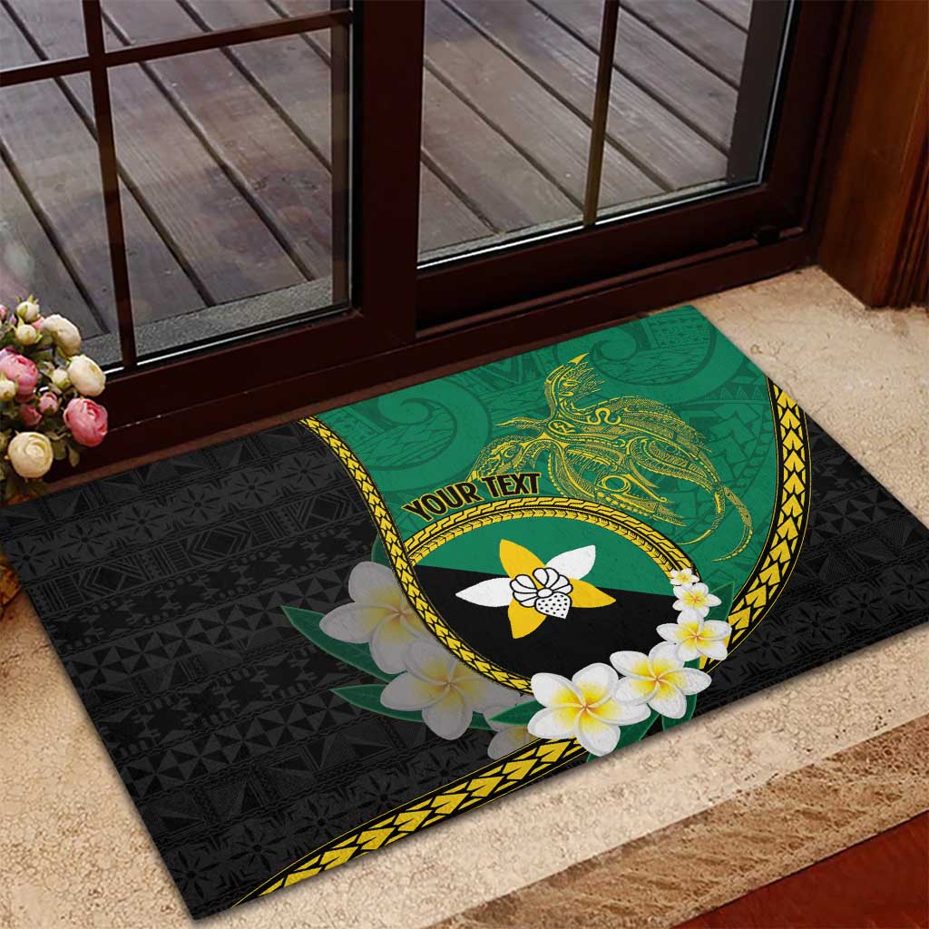 Personalised PNG Enga Provins Rubber Doormat Papua New Guinea Plumeria Melanesian Pattern - Aussie Hoodie