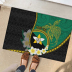 Personalised PNG Enga Provins Rubber Doormat Papua New Guinea Plumeria Melanesian Pattern - Aussie Hoodie