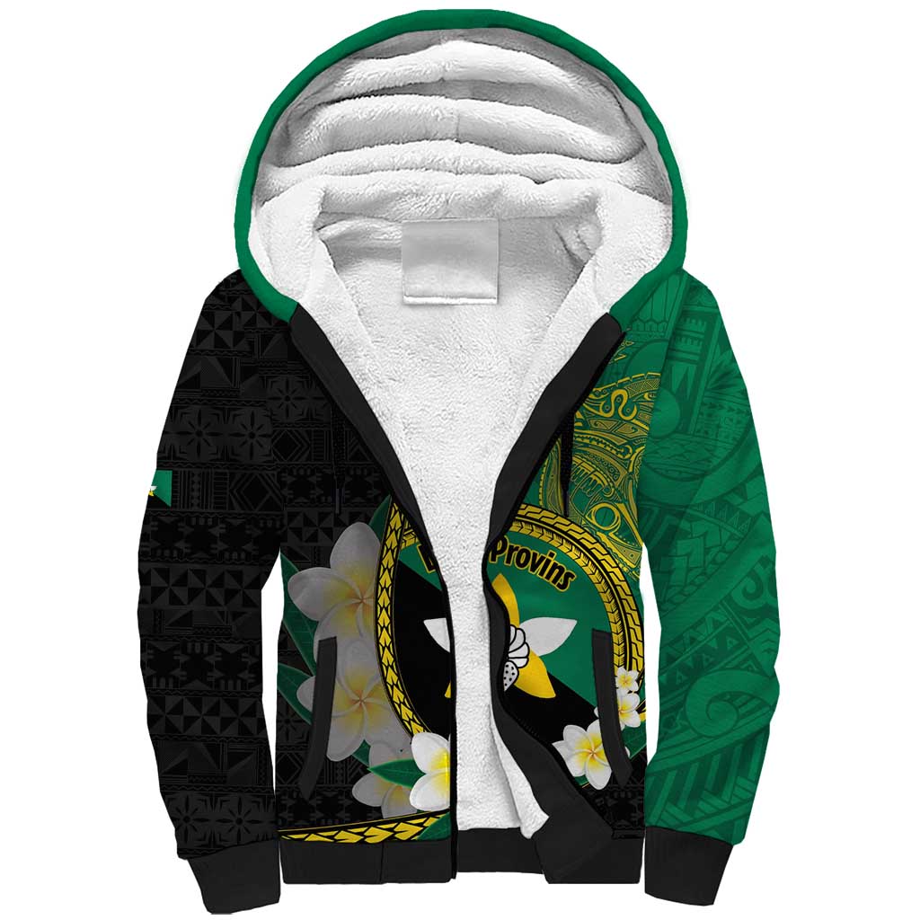 Personalised PNG Enga Provins Sherpa Hoodie Papua New Guinea Plumeria Melanesian Pattern - Aussie Hoodie