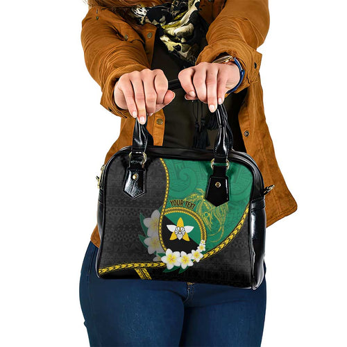 Personalised PNG Enga Provins Shoulder Handbag Papua New Guinea Plumeria Melanesian Pattern - Aussie Hoodie