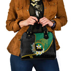 Personalised PNG Enga Provins Shoulder Handbag Papua New Guinea Plumeria Melanesian Pattern - Aussie Hoodie