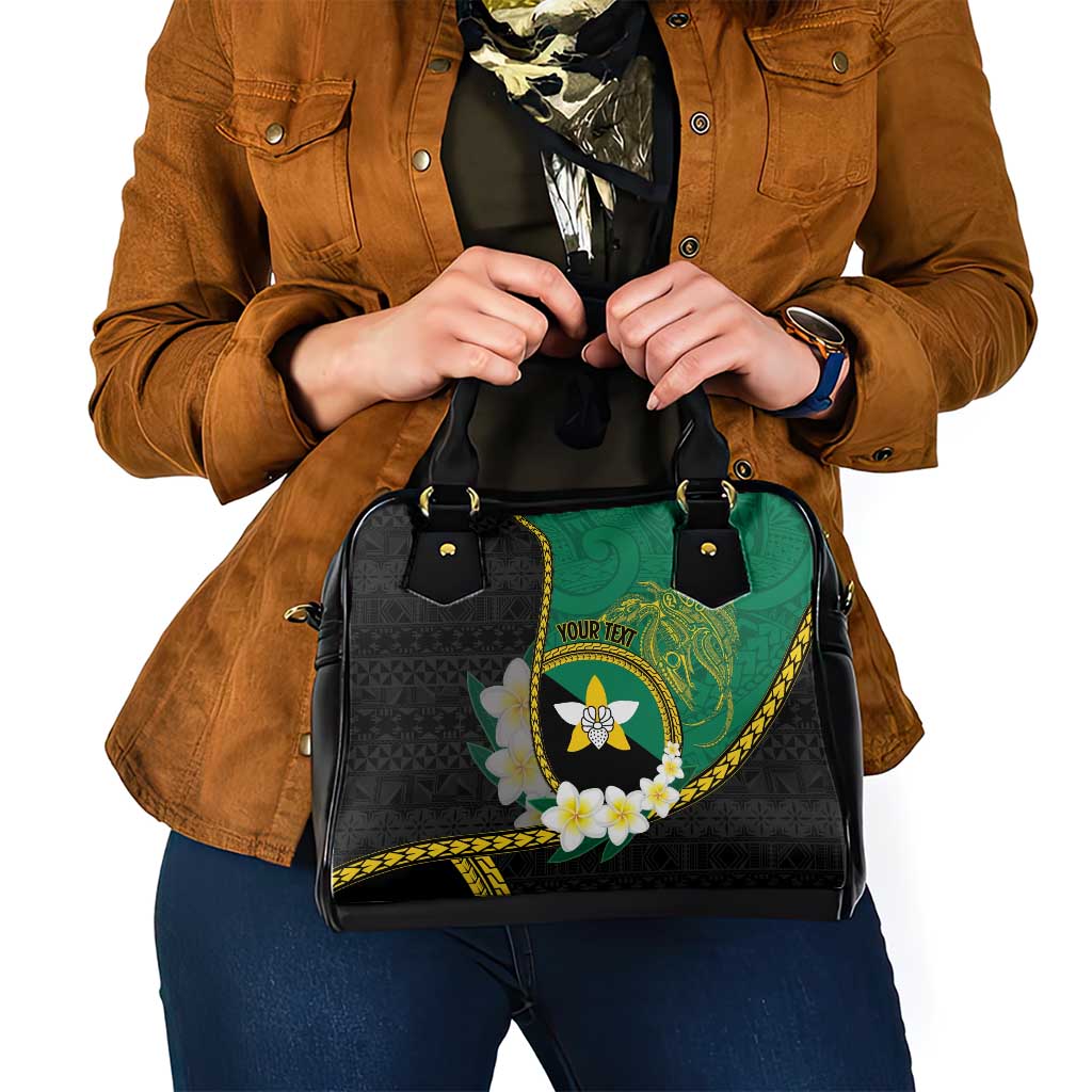 Personalised PNG Enga Provins Shoulder Handbag Papua New Guinea Plumeria Melanesian Pattern - Aussie Hoodie