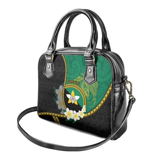 Personalised PNG Enga Provins Shoulder Handbag Papua New Guinea Plumeria Melanesian Pattern - Aussie Hoodie