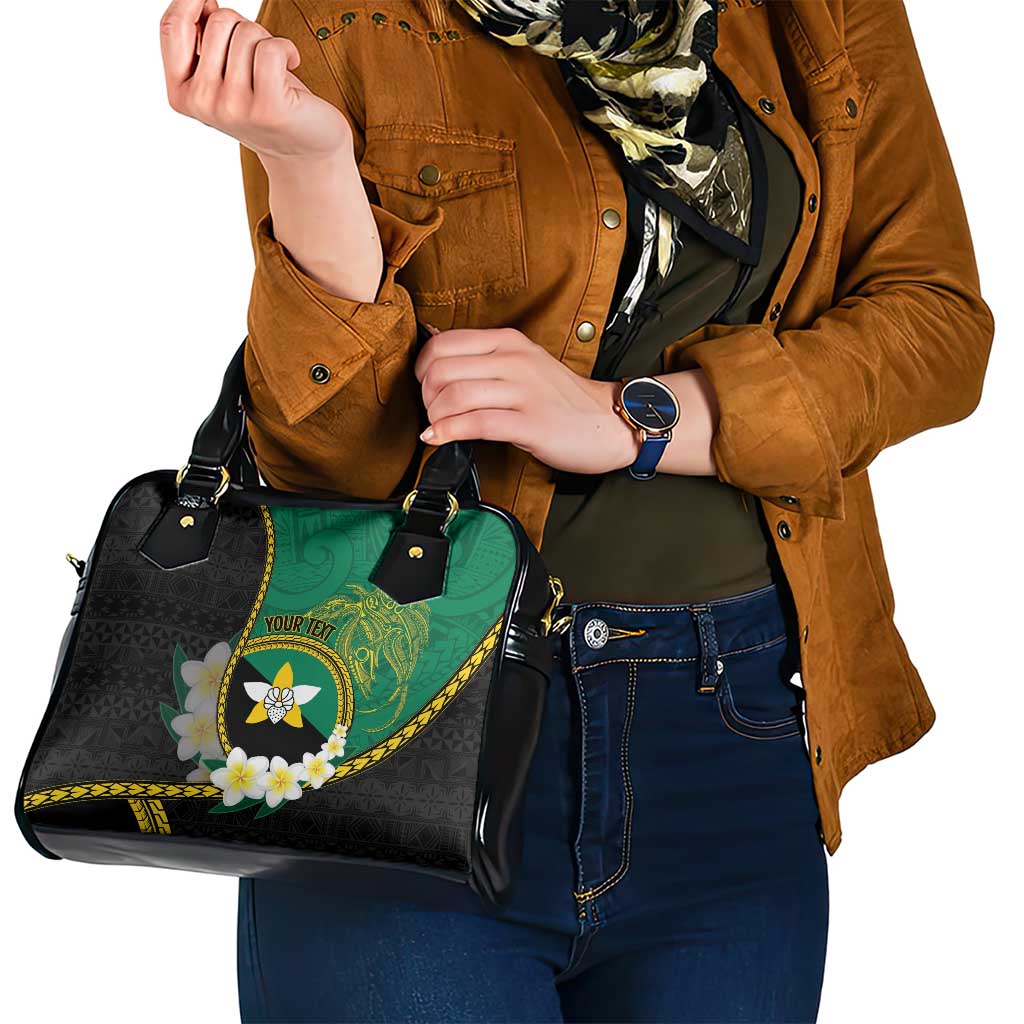 Personalised PNG Enga Provins Shoulder Handbag Papua New Guinea Plumeria Melanesian Pattern - Aussie Hoodie