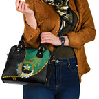 Personalised PNG Enga Provins Shoulder Handbag Papua New Guinea Plumeria Melanesian Pattern - Aussie Hoodie