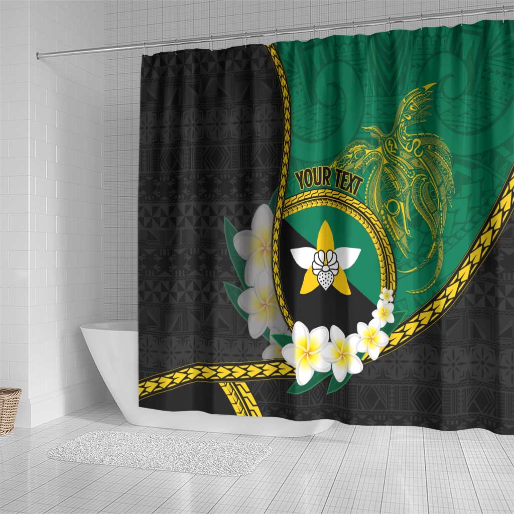 Personalised PNG Enga Provins Shower Curtain Papua New Guinea Plumeria Melanesian Pattern - Aussie Hoodie