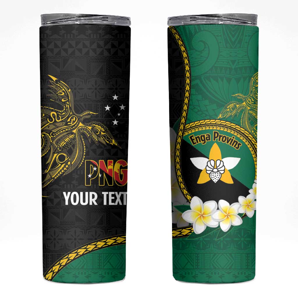 Personalised PNG Enga Provins Skinny Tumbler Papua New Guinea Plumeria Melanesian Pattern - Aussie Hoodie